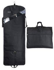 66'' Tri-fold Extra Long Dress Garment Bag, Premium & Breathable Tear-resistant Hanging Suit Cover for Travel and Storage Black 66 inches U1