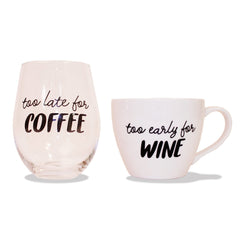 Wild Eye Designs Coffee Mug & Stemless Wine Glass Gift Set 14 fl oz Wine Glass & 16oz Mug U1