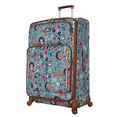 Lily Bloom Design Pattern 28" Luggage Softside Expandable With Double Spinner Wheels, Large Lightweight Suitcase Checked Bag For Women Night Owl 28in U1
