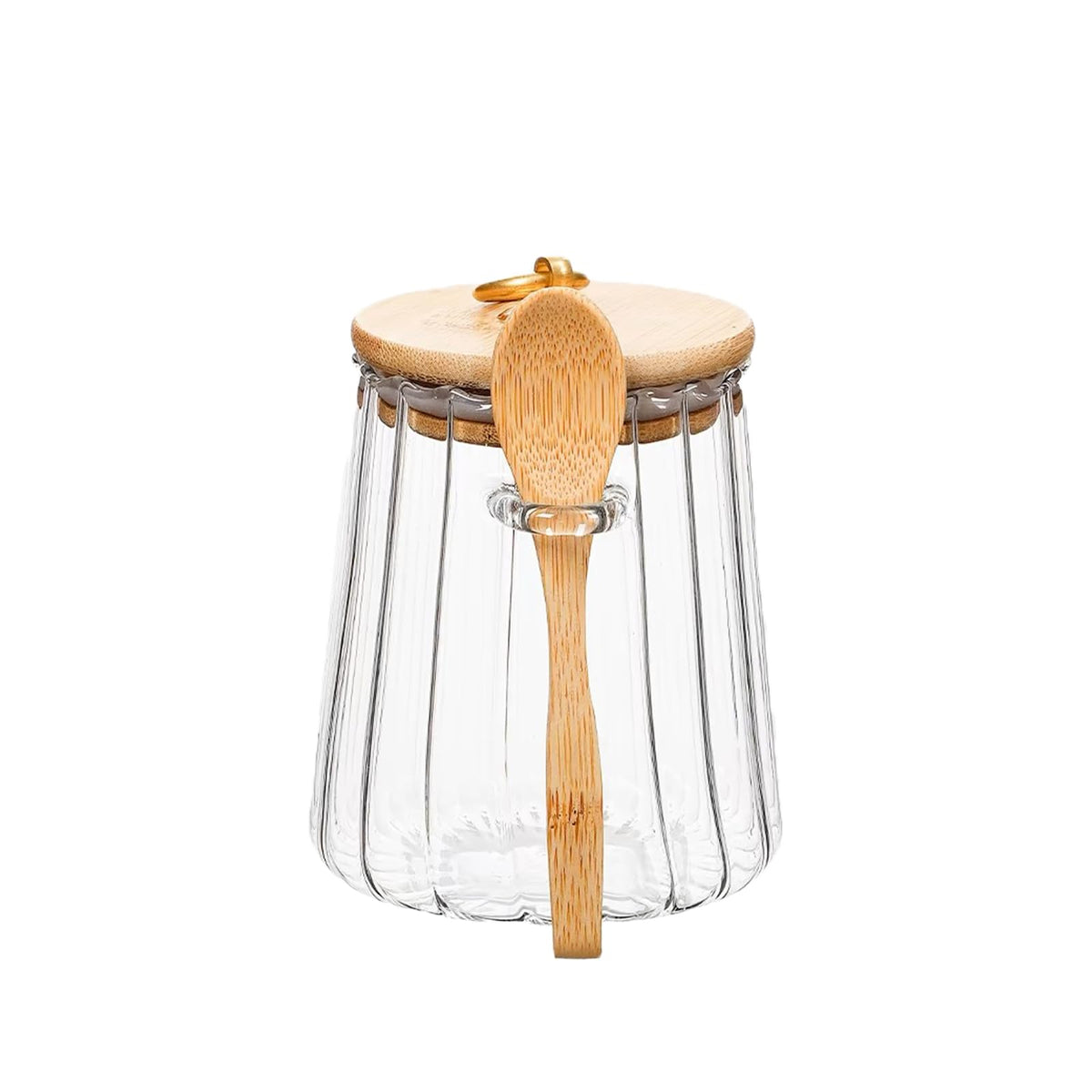 CNWSGEM Sugar Bowls Sugar Container 25.36 FL OZ Glass Coffee Canister Airtight Food Storage Jar with Lid and Spoon Candy Jar Coffee Bar Accessories Storage Beans Powder (Conical) Conical 17/25/27 OZ U1