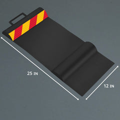 RaxGo Car Parking Mat, Garage Wheel Stopper Parking Aid, Tire Guides for Cars, Trucks & Vehicles | Anti-Skid Grips, Easy Install Adhesive, Carry Handles & Reflective Strips, Black | Pack of 2 Mats U1