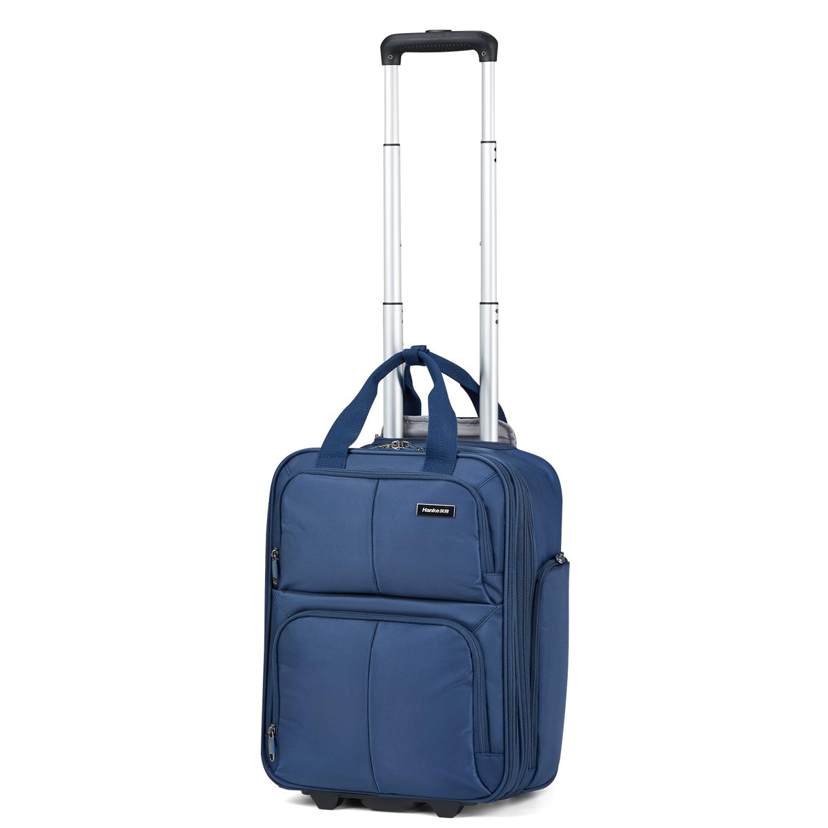 Hanke Softside Expandable Underseat Carry On Bags for Airplanes,Travel Luggage Rolling Bag Personal Item Bag Small Suitcase,Blue,16-Inch Blue Expandable 16-Inch Underseat U1
