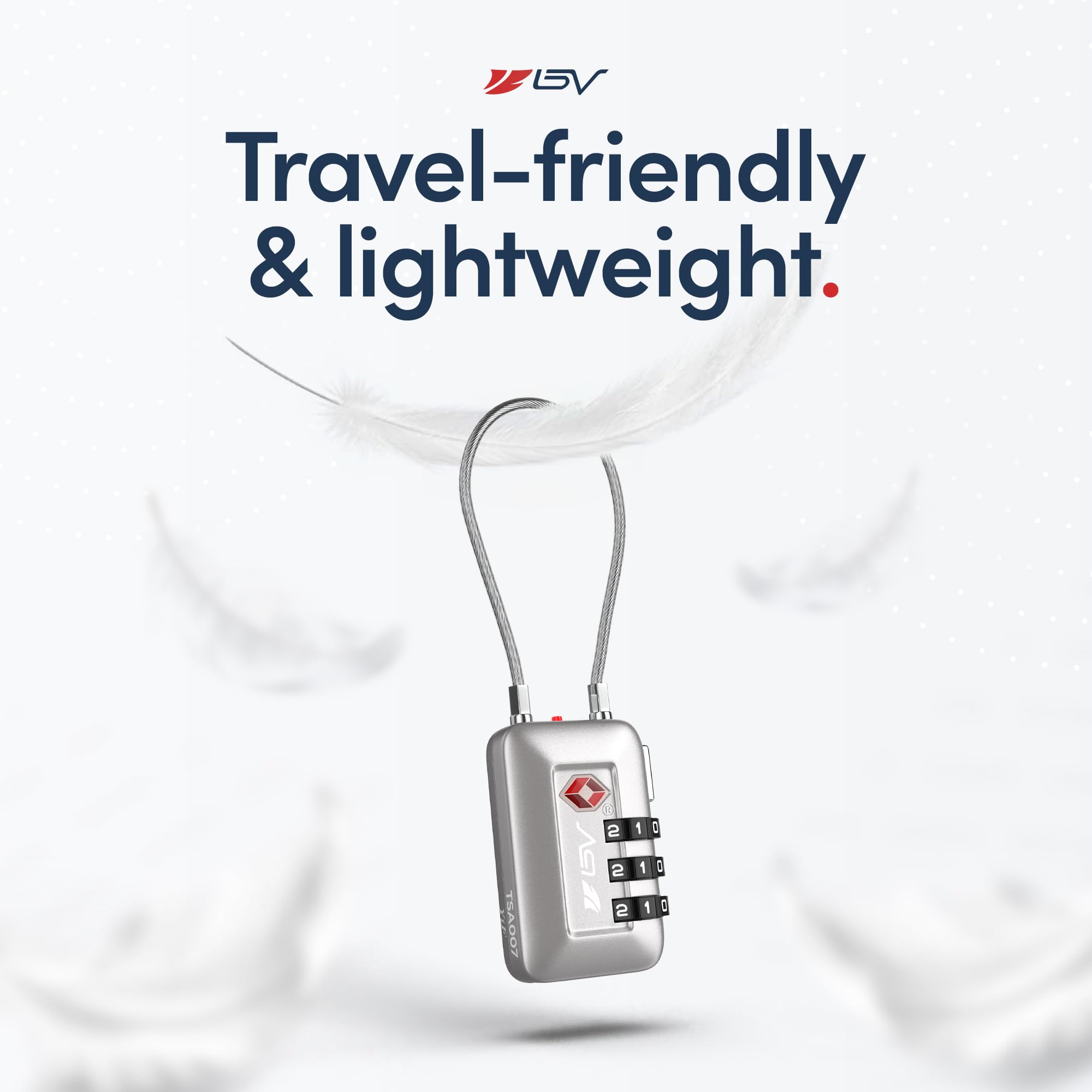 TSA Approved Luggage Travel Lock, Set-Your-Own Combination Lock for School Gym Locker, Luggage Suitcase Baggage Locks, Filing Cabinets, Toolbox, Case (Silver, 2 Pack) U1