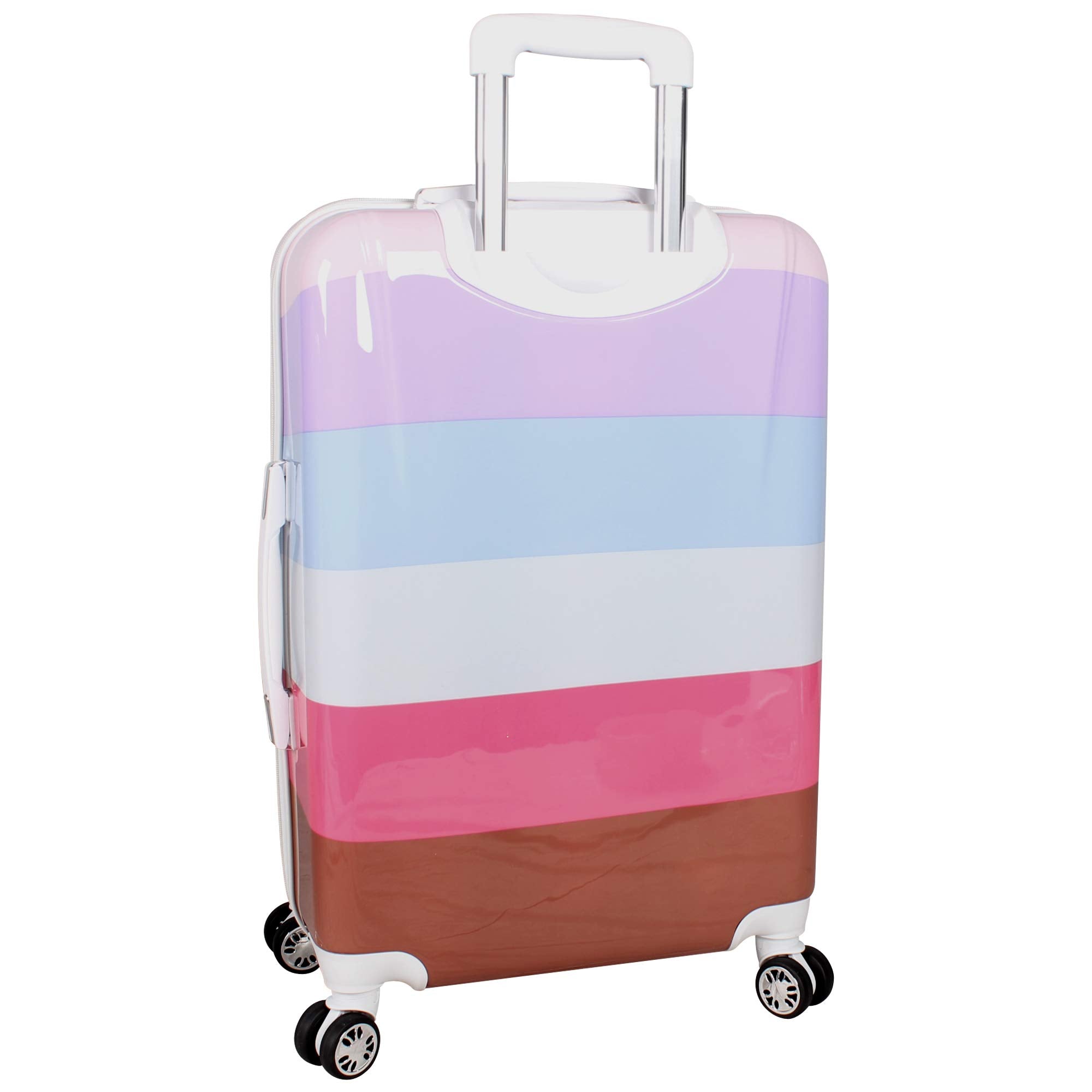 Nicole Miller New York Rainbow Luggage Collection - Lightweight 28 Inch (ABS+PC) Hardside Suitcase - Durable Large Checked Bag with 8-Rolling Spinner Wheels (28in, Rainbow Lavender)… U1