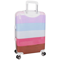 Nicole Miller New York Rainbow Luggage Collection - Lightweight 28 Inch (ABS+PC) Hardside Suitcase - Durable Large Checked Bag with 8-Rolling Spinner Wheels (28in, Rainbow Lavender)… U1