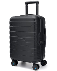 BAGSMART Carry On Luggage 22x14x9 Airline Approved with TSA Lock,20 Inch Lightweight Luggage with Spinner Wheels,100% PC Hard Shell Carry On Suitcases for Men Women,Black U1