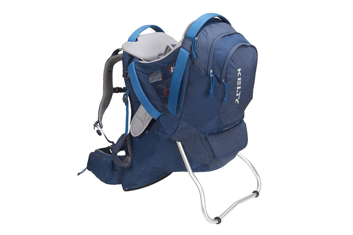 Kelty Journey PerfectFIT ELITE Child Carrier for Infants and Toddlers, Zippered Pockets Galore, 26L, Waistbelt, Aluminum Frame, Integrated Sunshade Insignia Blue One Size U1