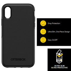 OtterBox iPhone XR Symmetry Series Case - Black, Ultra-Sleek, Wireless Charging Compatible, Raised Edges Protect Camera & Screen BLACK  U1