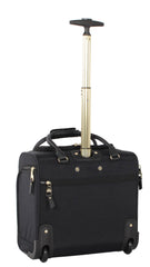 steve madden Designer 15 Inch Carry on Suitcase- Small Weekender Overnight Business Travel Luggage- Lightweight 2- Rolling Spinner Wheels Under Seat Bag for Women (Peek-A-Boo Black) Peek-A-Boo Black One_Size U1