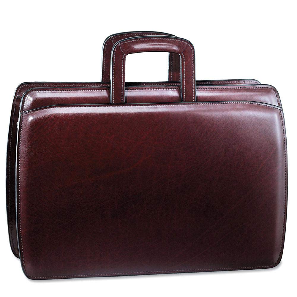 Jack Georges Elements Double Gusset Top Zip Leather Briefcase 4202 - Burgundy Burgundy One Size U1