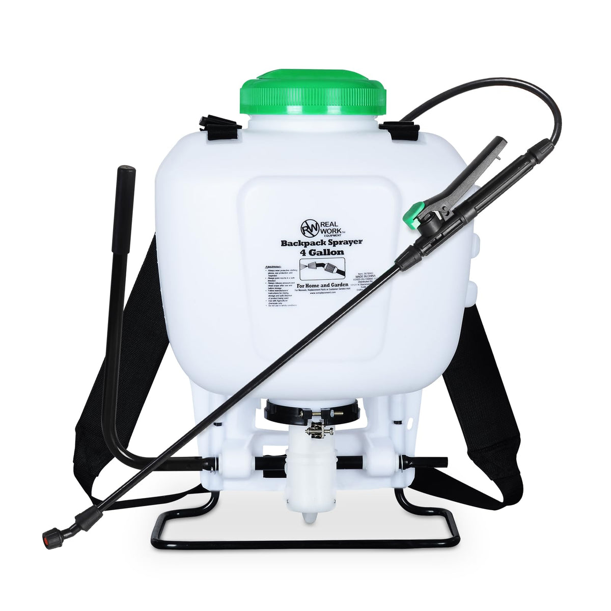 4-Gallon Backpack Sprayer with Padded Shoulder Strap for Pests & Weeds, Watering Garden, and Spraying Plants, in Translucent White by RealWork U1