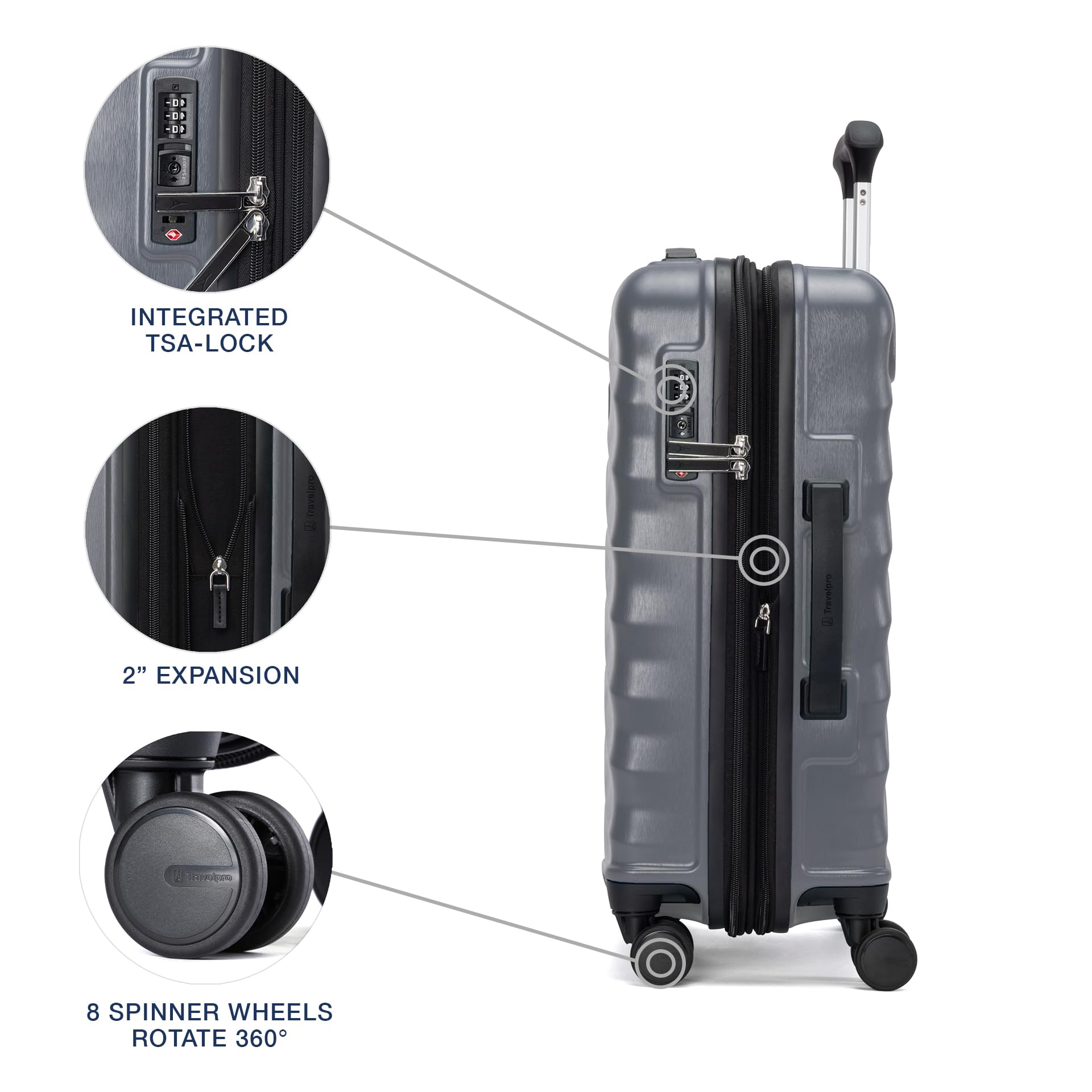 Travelpro Maxlite Air V2 Hardside Expandable Luggage, 8 Spinner Wheels, Lightweight Hard Shell Suitcase, TSA lock ( Shadow Grey , Carry On 21-Inch ) Shadow Grey Carry On 21 Inch U3