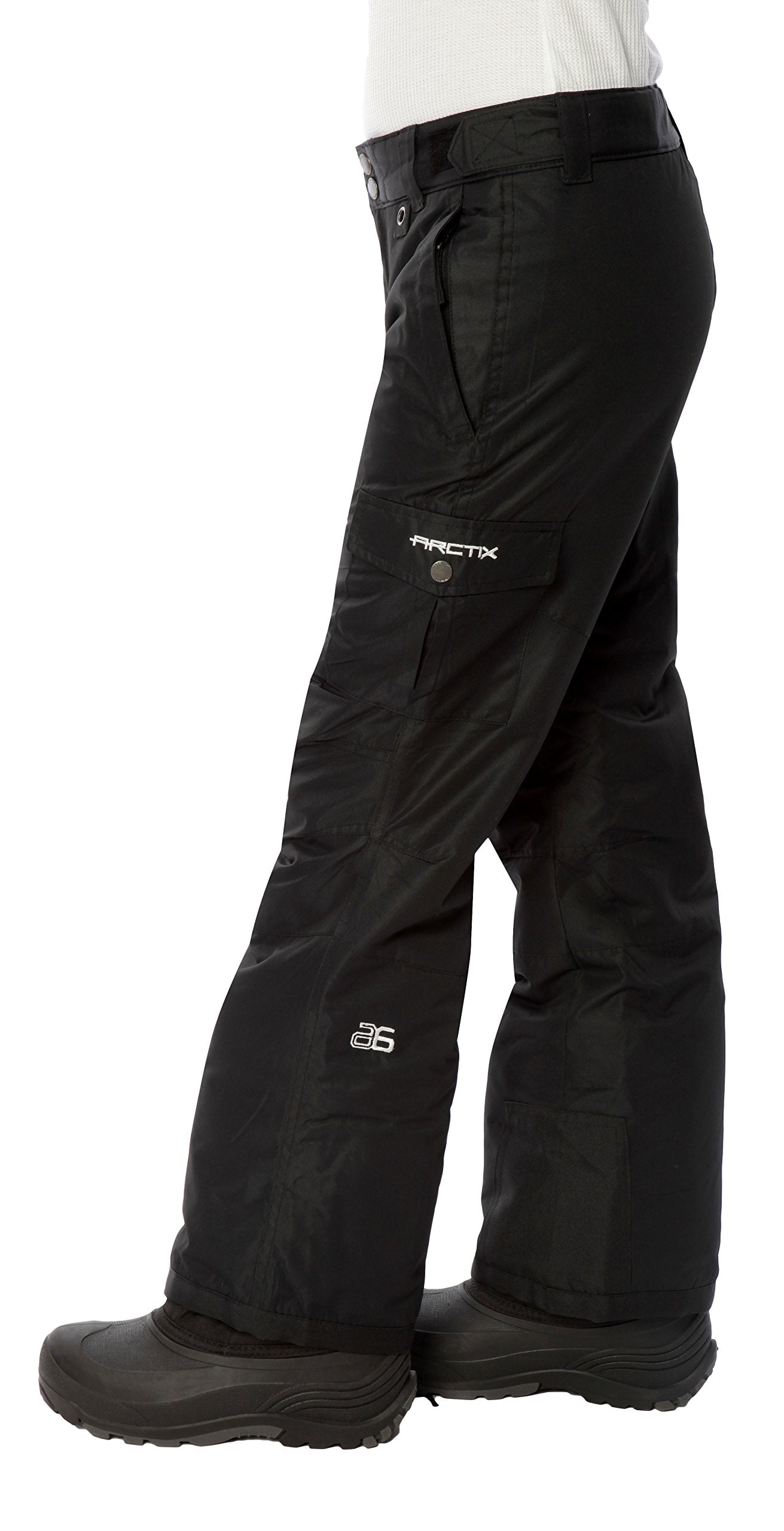 Arctix Kids Snowsports Cargo Snow Pants with Articulated Knees ( Black , X-Small ) Black X Small U1