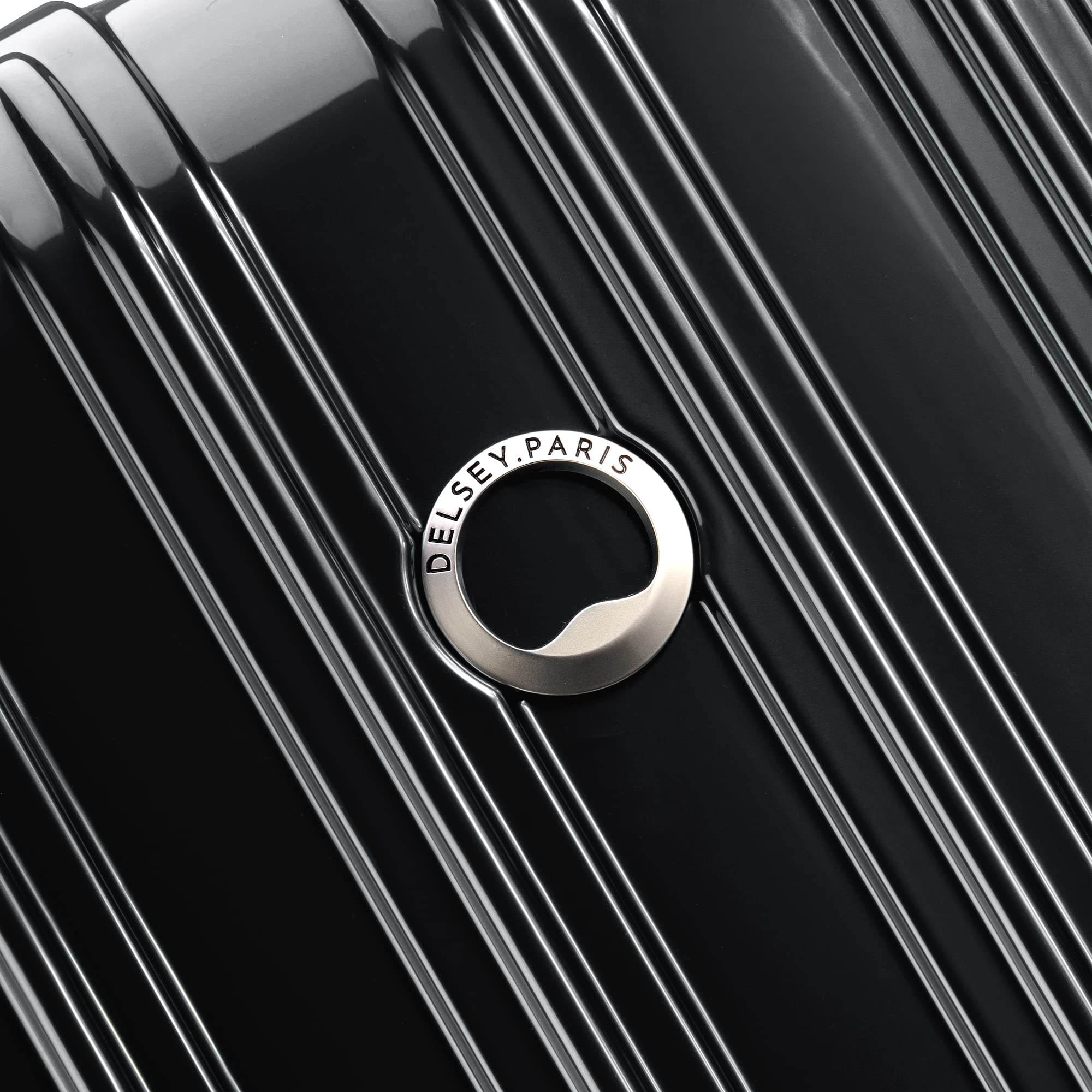 DELSEY Paris Helium Aero Hardside Expandable Luggage with Spinner Wheels Black Checked Medium 25 Inch U19