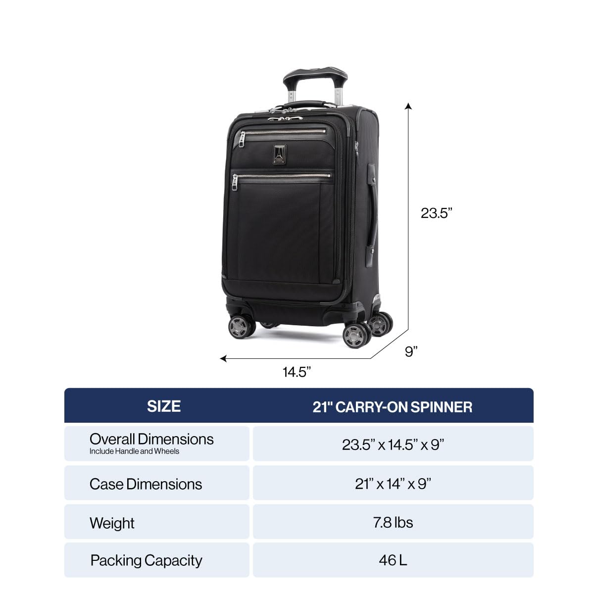 Travelpro Platinum Elite Softside Expandable Checked Luggage, 8 Wheel Spinner Large Suitcase, TSA Lock, Men and Women ( Vintage Grey , Carry-On 21-Inch ) Vintage Grey Carry On 21 Inch U7