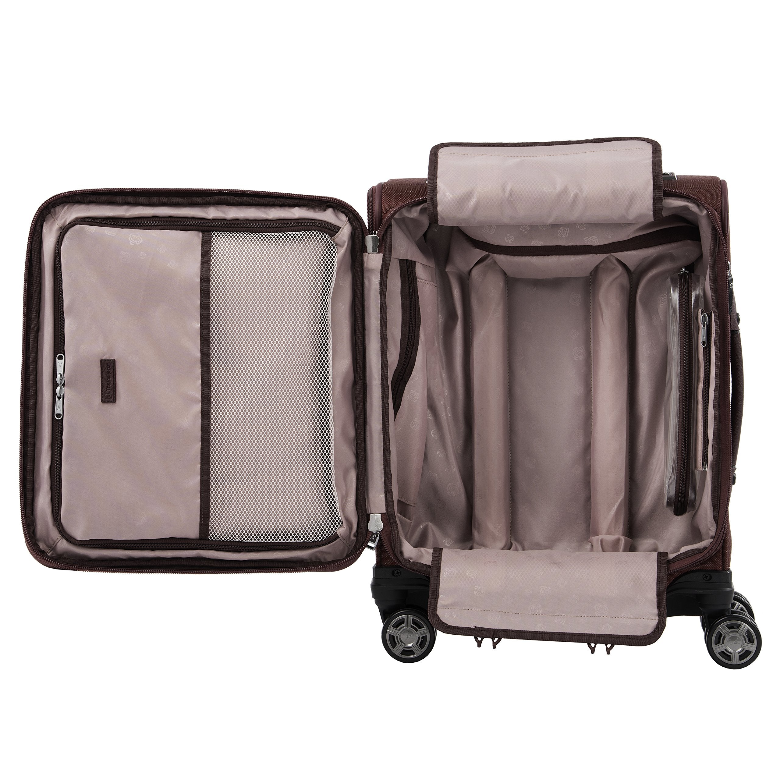 Travelpro Platinum Elite Softside Expandable Checked Luggage, 8 Wheel Spinner Large Suitcase, TSA Lock, Men and Women ( Bordeaux Red , Carry-On 19-Inch ) Bordeaux Red Carry On 19 Inch U2