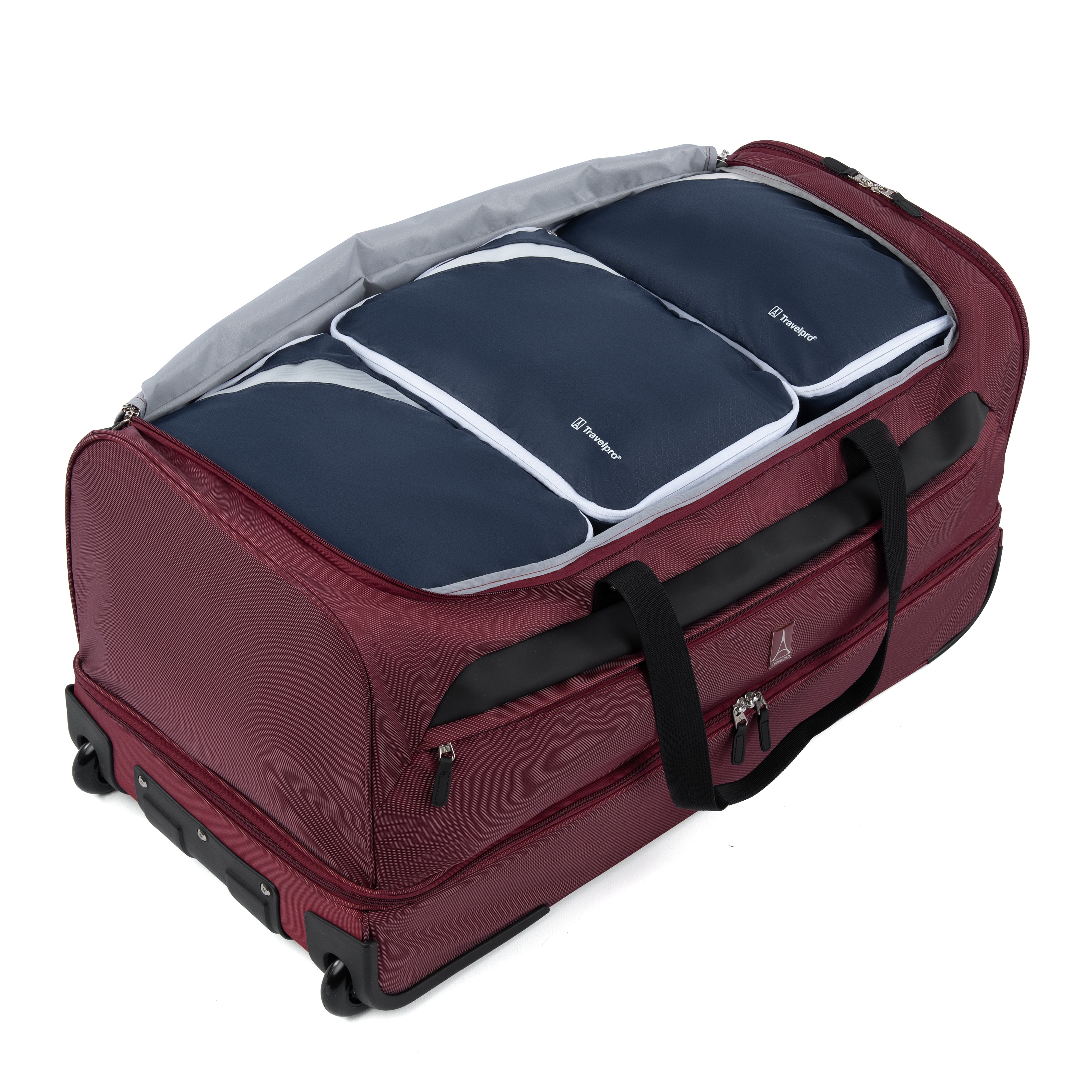 Travelpro Roadtrip 30 Drop-Bottom Rolling Duffel with Packing Cubes ( Burgundy , 30-Inch ) Burgundy 30 Inch U3