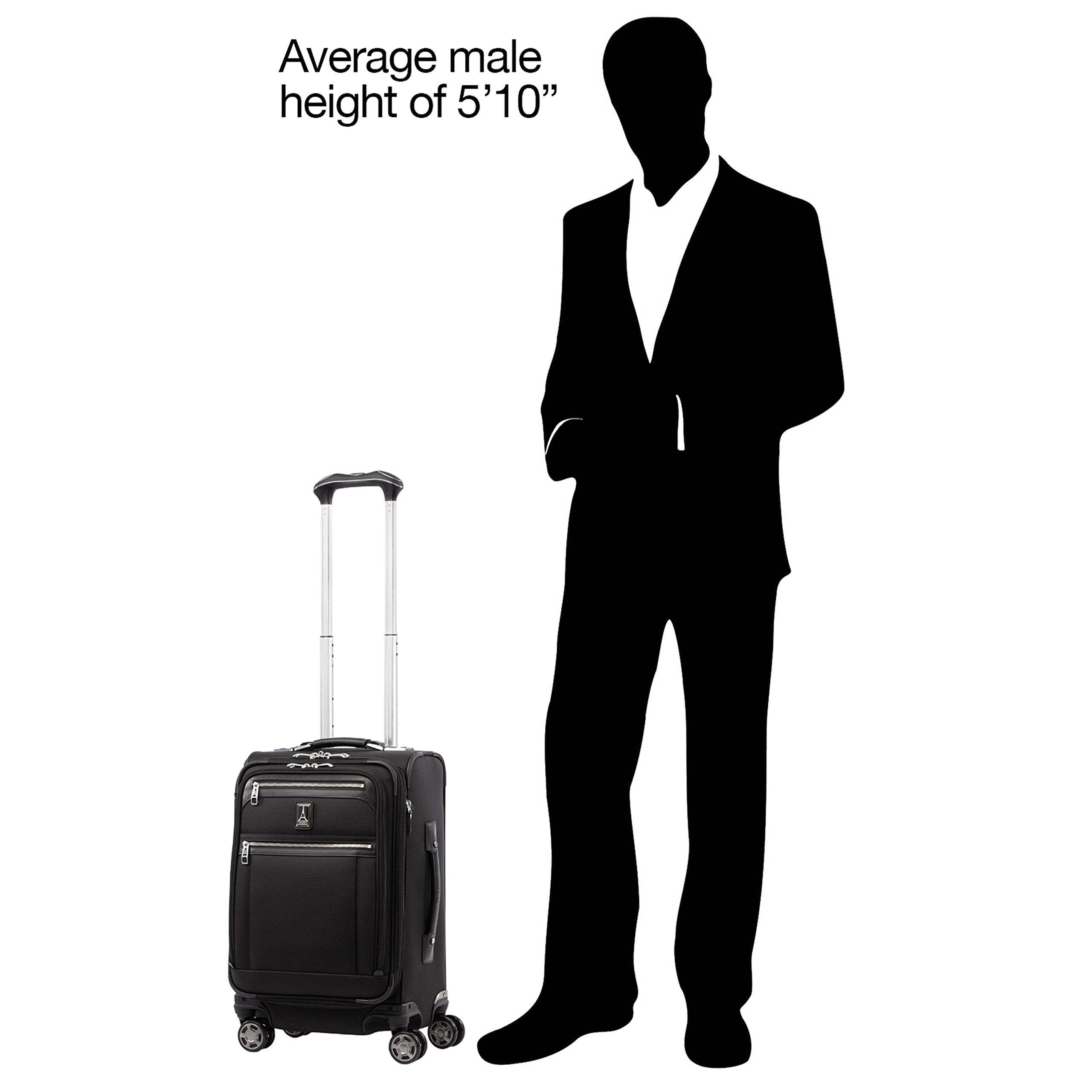 Travelpro Platinum Elite Softside Expandable Luggage, 8 Wheel Spinner Suitcase, USB Port, Fits up to 15" Laptop, Men and Women, Business Plus Shadow Black Carry On 20 Inch U3
