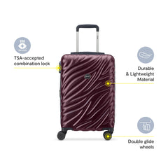 Delsey Alexis Lightweight Luggage, 4-Wheel Spinners Hardshell Suitcase, Expandable with TSA Lock  ( Burgundy , 3-piece Set (21"/25"/29") ) Burgundy 3 Piece Set 21 25 29 U4