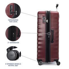 Travelpro Maxlite Air V2 Hardside Expandable Luggage, 8 Spinner Wheels, Lightweight Hard Shell Suitcase, TSA lock ( Cabernet , Checked Large 28-Inch ) Cabernet Checked Large 28 Inch U1