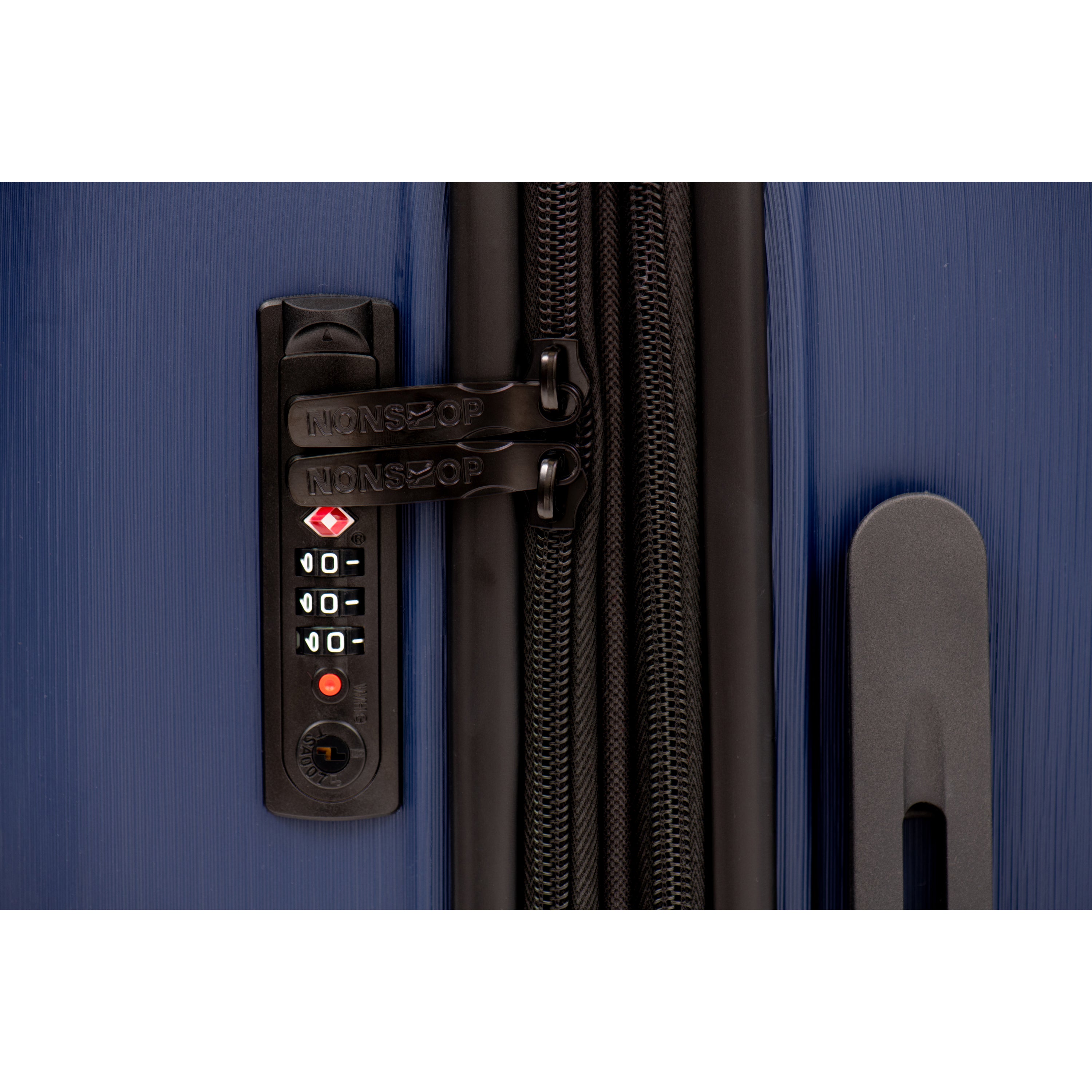NONSTOP NEW YORK Luggage Expandable Spinner Wheels hard side shell Travel Suitcase Lightweight, TSA Lock, Double USB Port ( Navy , Checked-Medium 24-Inch ) Navy Checked Medium 24 Inch U8