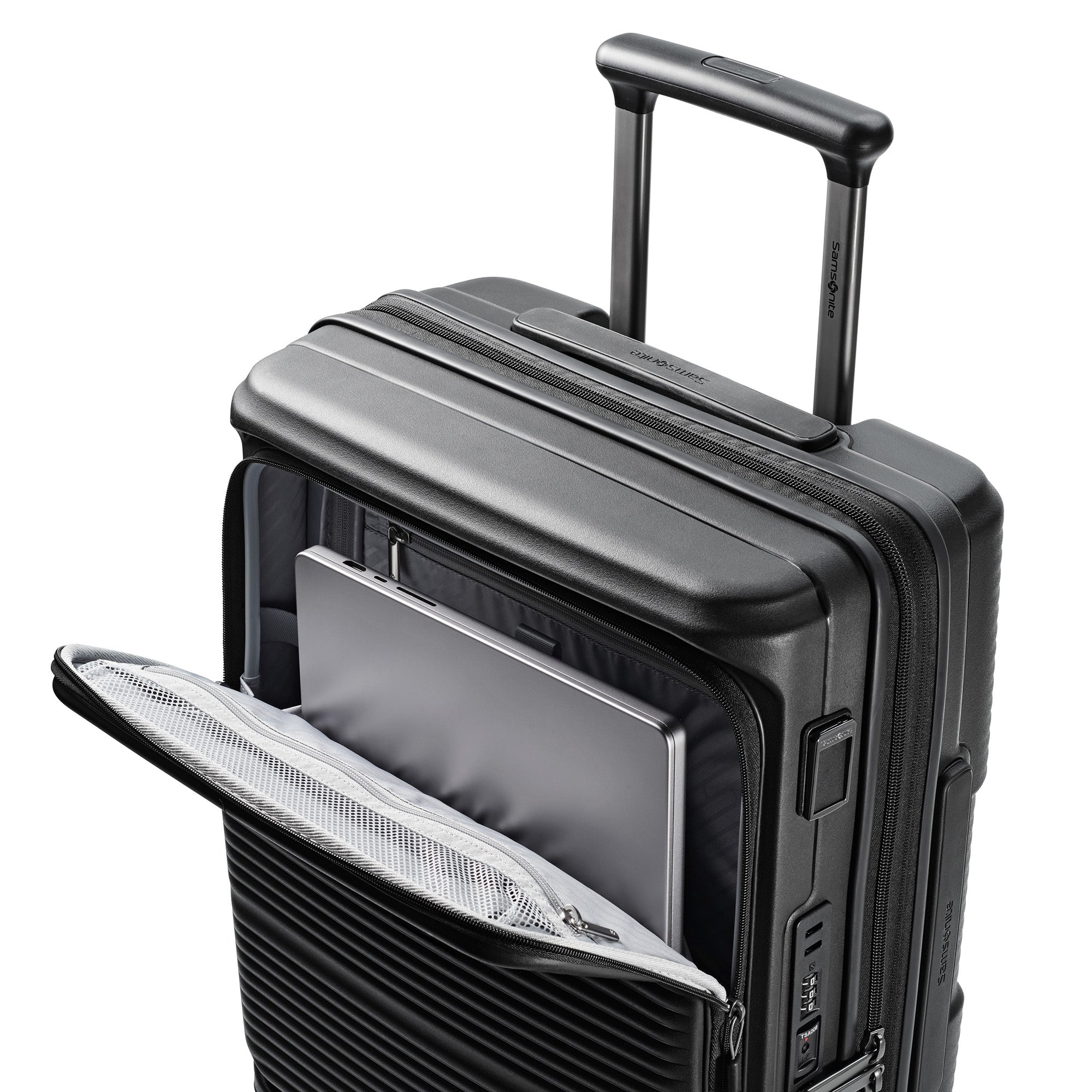 Samsonite Paralux Carry-On Luggage - Innovative Design - Quick Access Front Pocket - Dual Suspension Wheel Technology - TSA Lock - Expandable - Includes Removable Packing Cubes ( Black , Carry-On Spinner ) Black Carry On Spinner U1