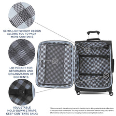 Travelpro Maxlite 5 Softside Expandable Luggage with 4 Spinner Wheels, Lightweight Suitcase, Men and Women U17