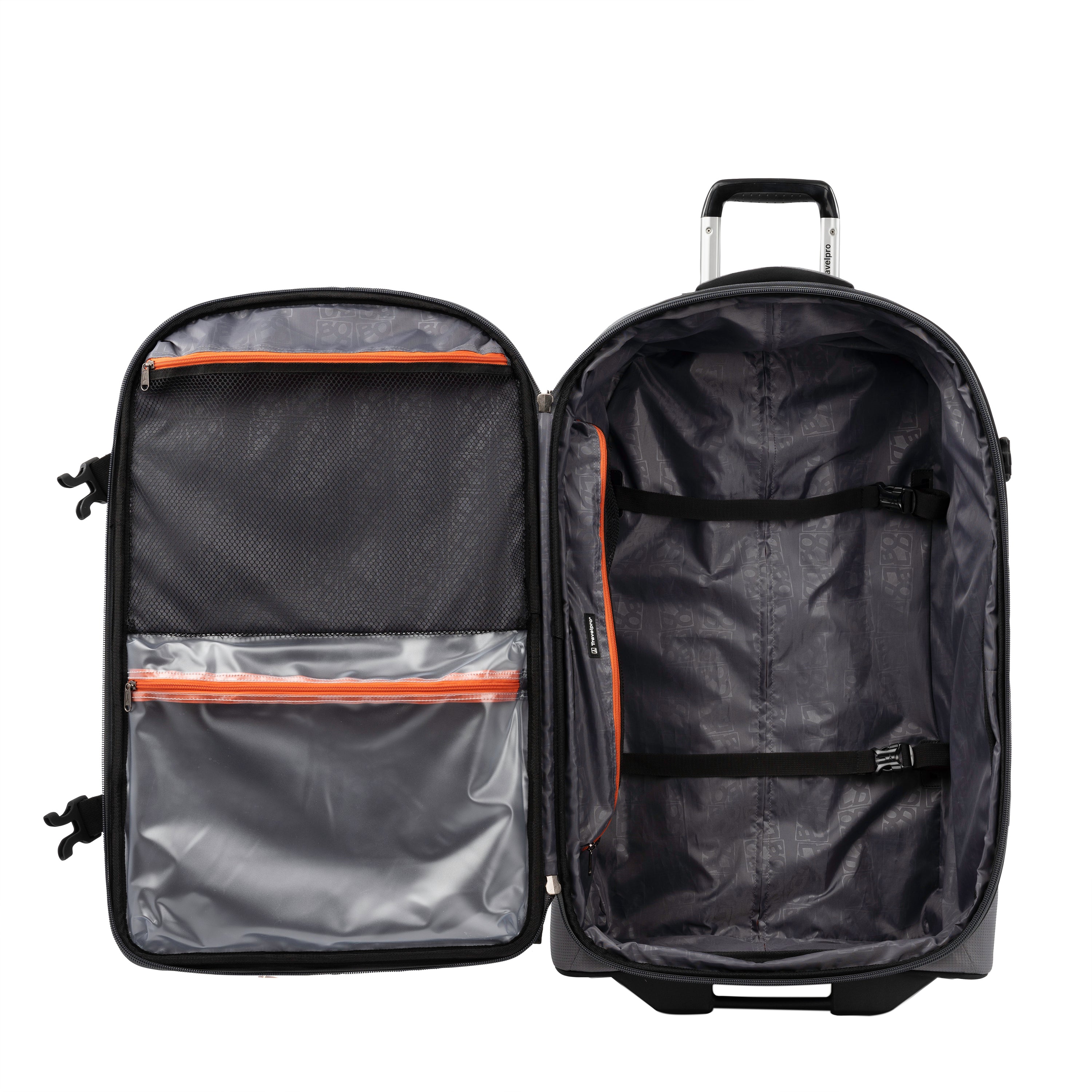 Travelpro Unisex-Adult Bold Softside Expandable Rollaboard Upright Luggage ( Grey/Black , Checked-Large 28-Inch ) Grey/Black Checked Large 28 Inch U1