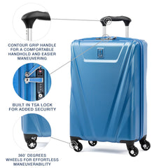 Travelpro Maxlite 5 Hardside Spinner Wheel Luggage Azure Blue Non Expandable Carry On 21 Inch U1