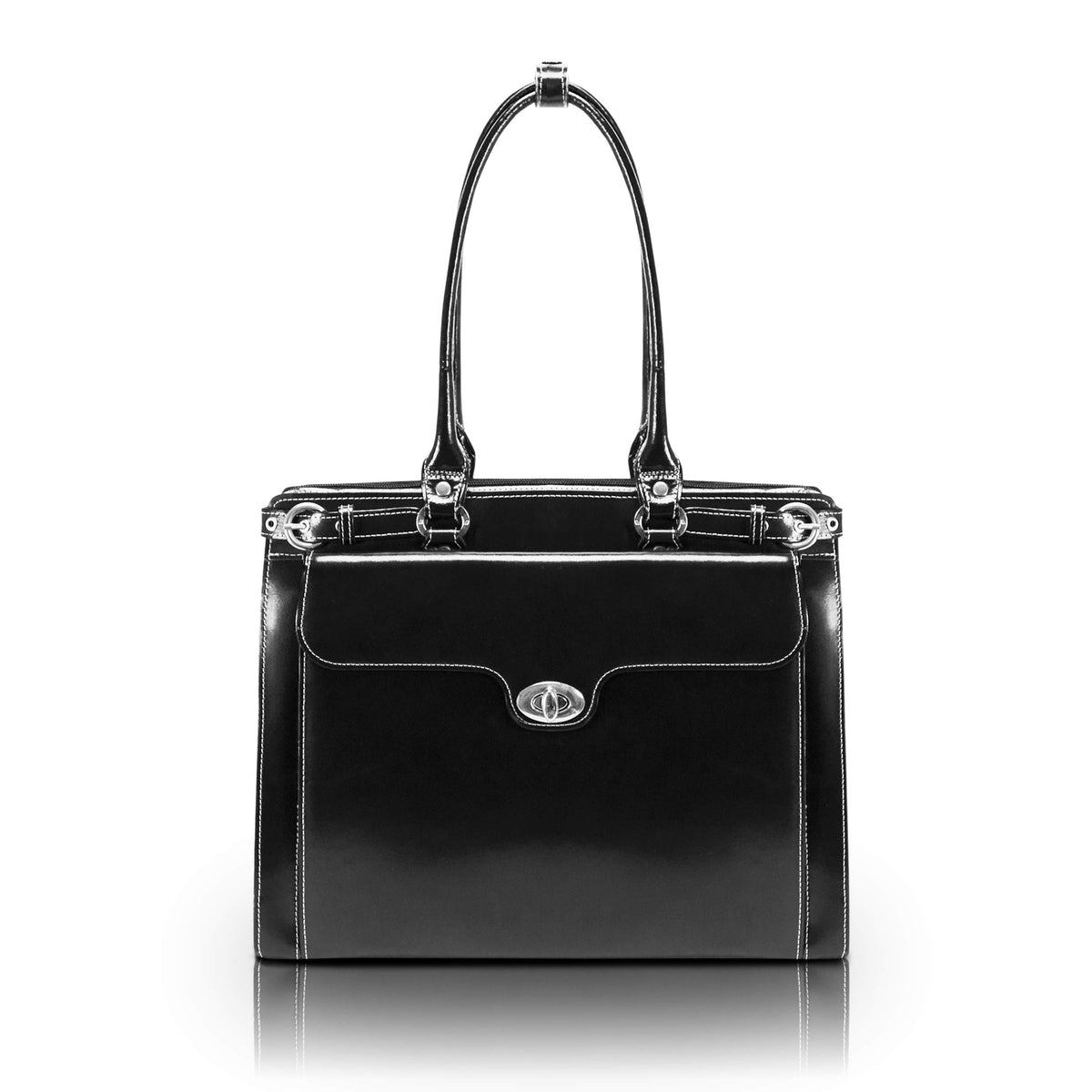 McKlein USA Winnetka 15.4" Leather Ladies' Laptop Briefcase w/ Removable Sleeve ( Black , One Size ) Black One Size U1