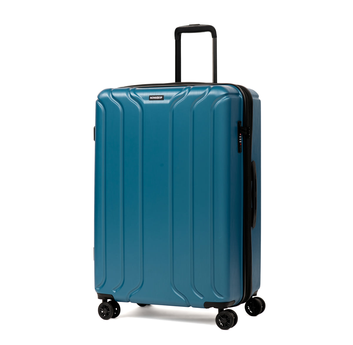 NONSTOP NEW YORK Luggage Expandable Spinner Wheels hard side shell Travel Suitcase Lightweight, TSA Lock, Double USB Port ( Teal , Checked-Large 28-Inch ) Teal Checked Large 28 Inch U8