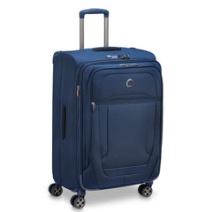 DELSEY Paris Helium DLX Softside Expandable Luggage with Spinner Wheels ( Navy Blue , Checked-Medium 25 Inch ) Navy Blue Checked Medium 25 Inch U3