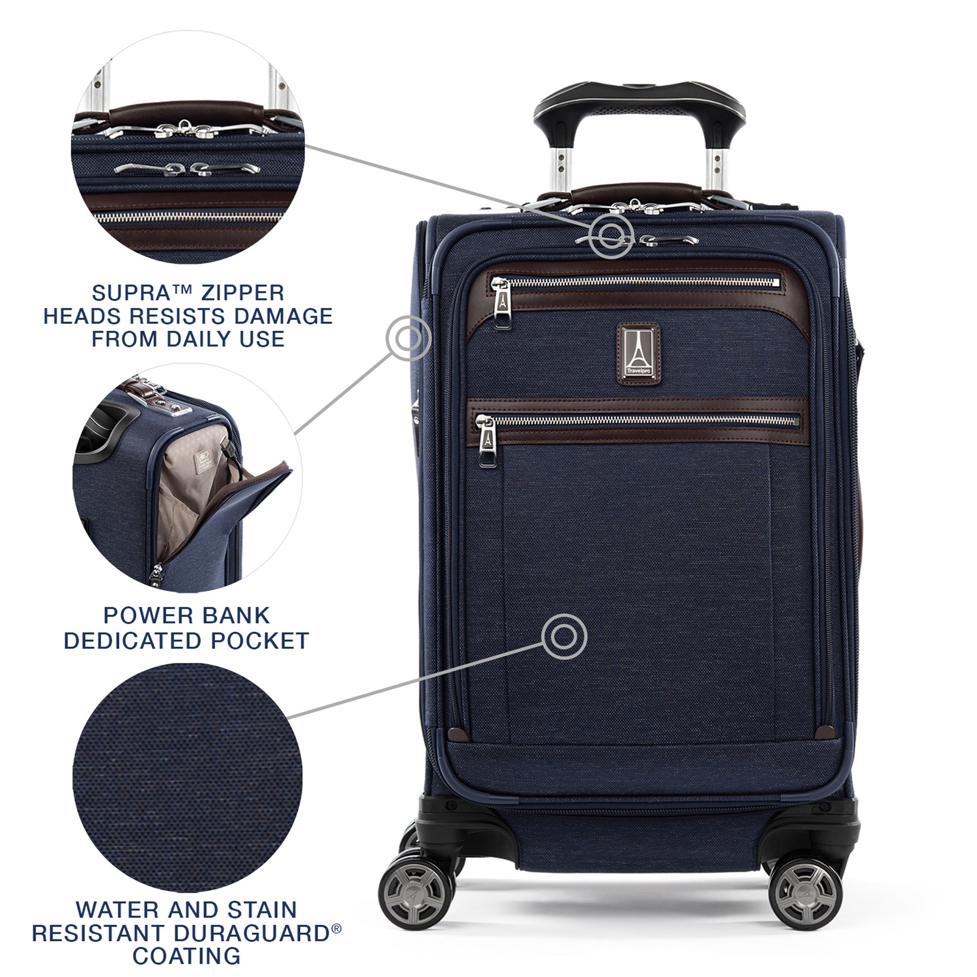 Travelpro Platinum Elite Softside Expandable Carry on Luggage, 8 Wheel Spinner Suitcase, USB Port, Suiter, Men and Women, Carry On 21-Inch ( True Navy Blue , Carry-On 21-Inch ) True Navy Blue Carry On 21 Inch U10