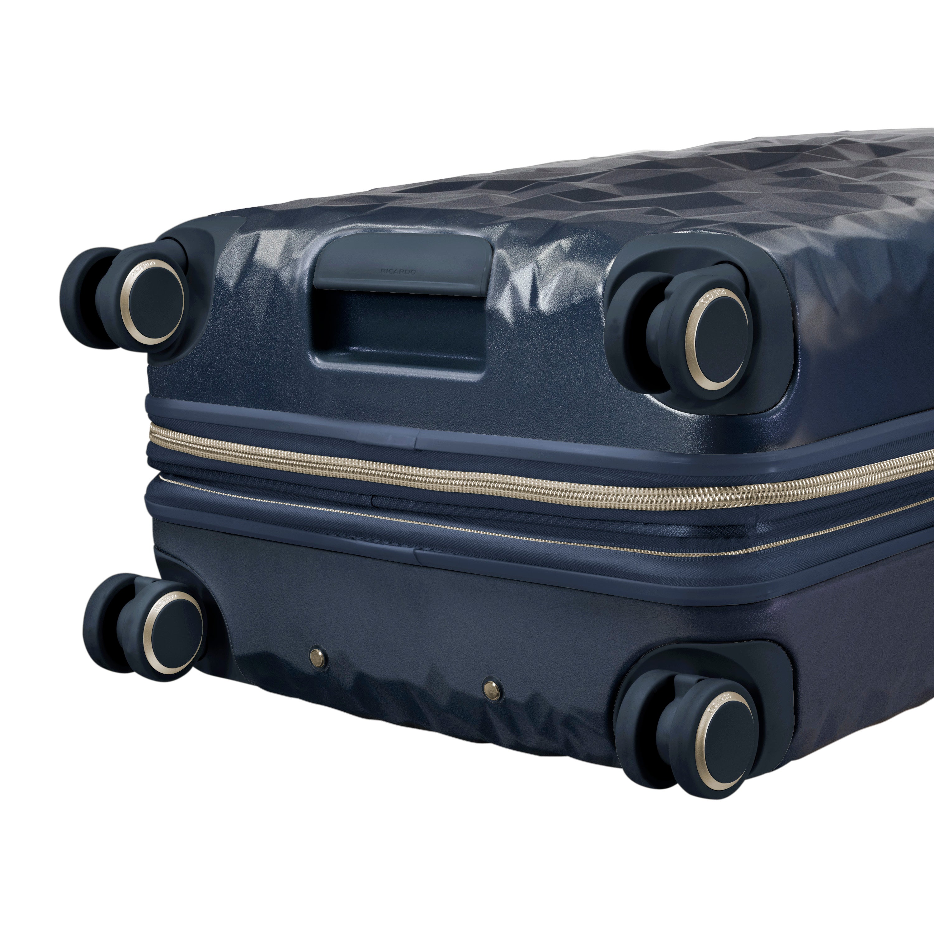 Ricardo Beverly Hills Indio Hardside Luggage, Durable, Spacious, Stylish, Compression Straps, Secondary Packing Compartment ( Dark Navy , Checked-Medium 24-Inch ) Dark Navy Checked Medium 24 Inch U1