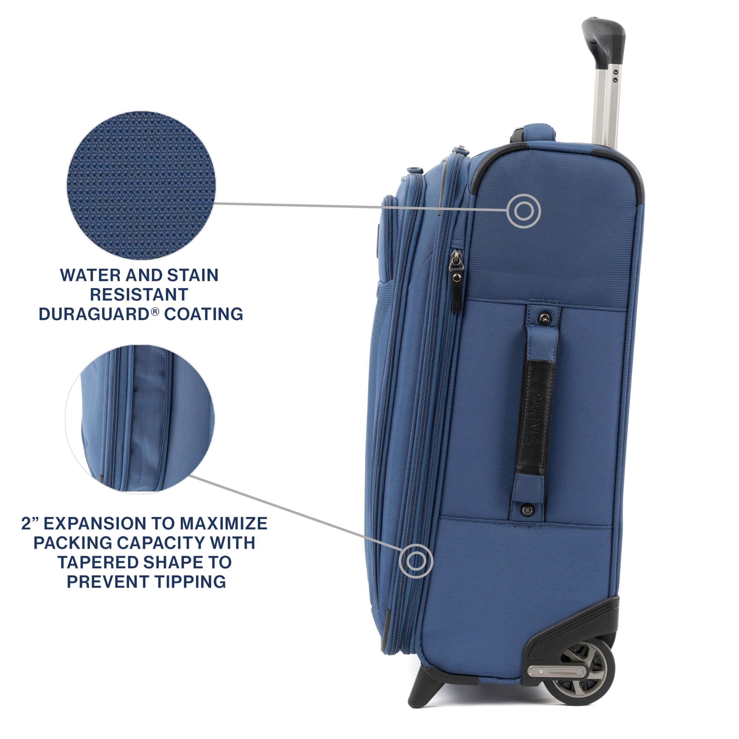 Travelpro Tourlite Softside Expandable Upright 2 Wheel Luggage, Lightweight Suitcase, Men and Women ( Blue , Carry-on 22-Inch ) Blue Carry On 22 Inch U5
