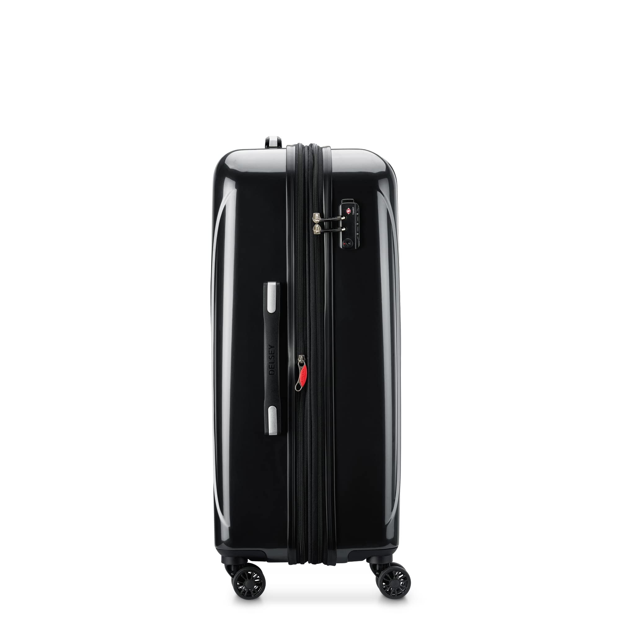 DELSEY Paris Helium Aero Hardside Expandable Luggage with Spinner Wheels ( Black , Checked-Medium 25 Inch ) Black Checked Medium 25 Inch U36