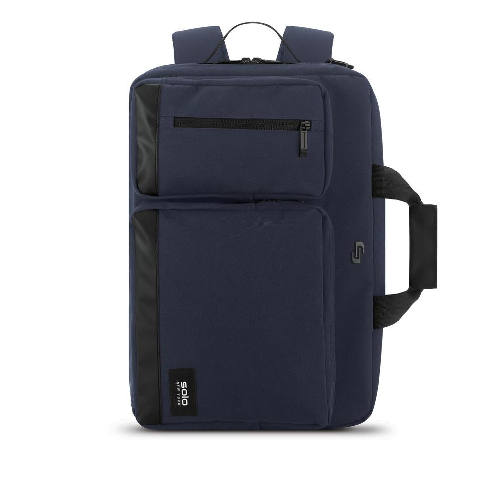 Solo New York Duane Hybrid Briefcase 15.6” Laptop Bag w/ Tablet Pocket, Removable Shoulder Strap and Hideaway Backpack Straps ( Navy , One Size ) Navy One Size U1