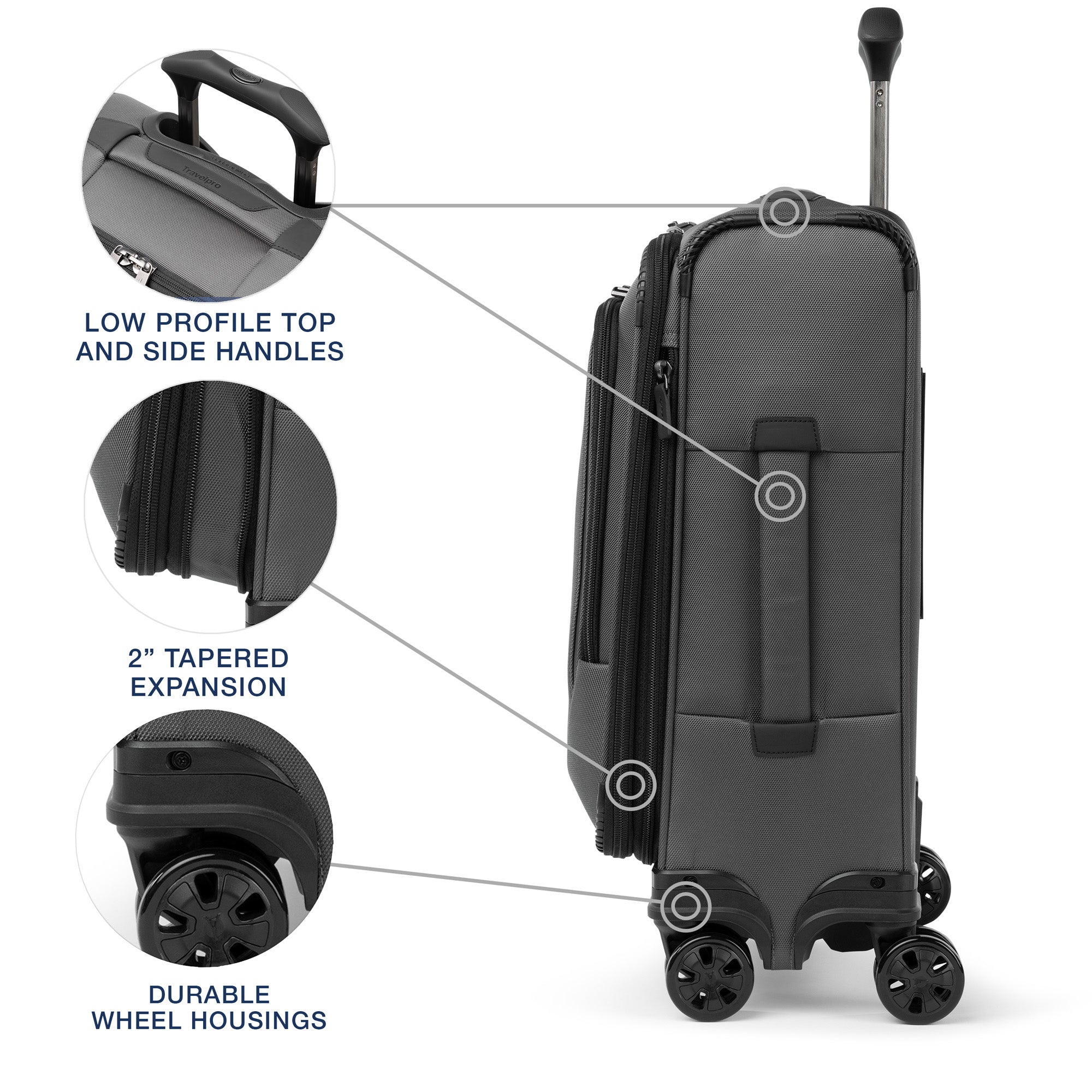 Travelpro Crew Classic Lightweight Softside Expandable Luggage, 2 Wheel Upright Rollaboard Suitcase, Men and Women ( Titanium Grey , Compact Carry On 20-Inch ) Titanium Grey Compact Carry On 20 Inch U4