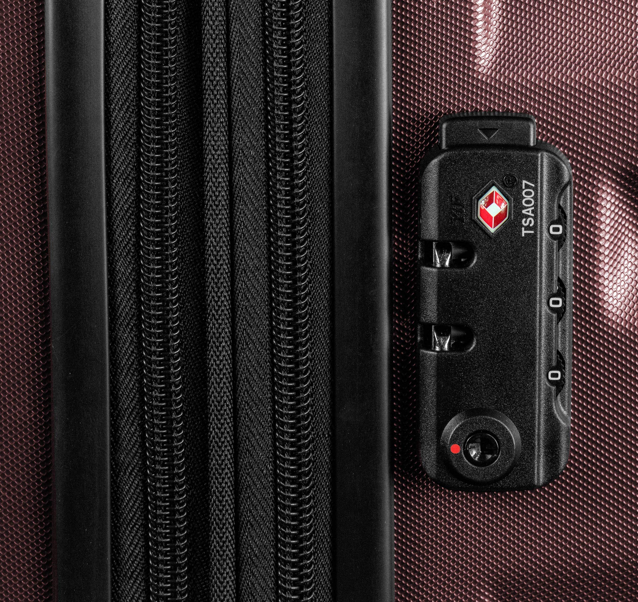 Delsey Alexis Lightweight Luggage, 4-Wheel Spinners Hardshell Suitcase, Expandable with TSA Lock  ( Burgundy , Checked-Medium 25-Inch ) Burgundy Checked Medium 25 Inch U2