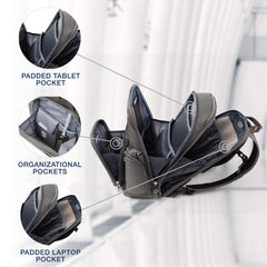 Travelpro Platinum Elite Business Laptop Backpack, Fits up to 17.5 Inch Laptop, Work School Travel, Men and Women ( Vintage Grey , 17.5-Inch ) Vintage Grey 17 5 Inch U3