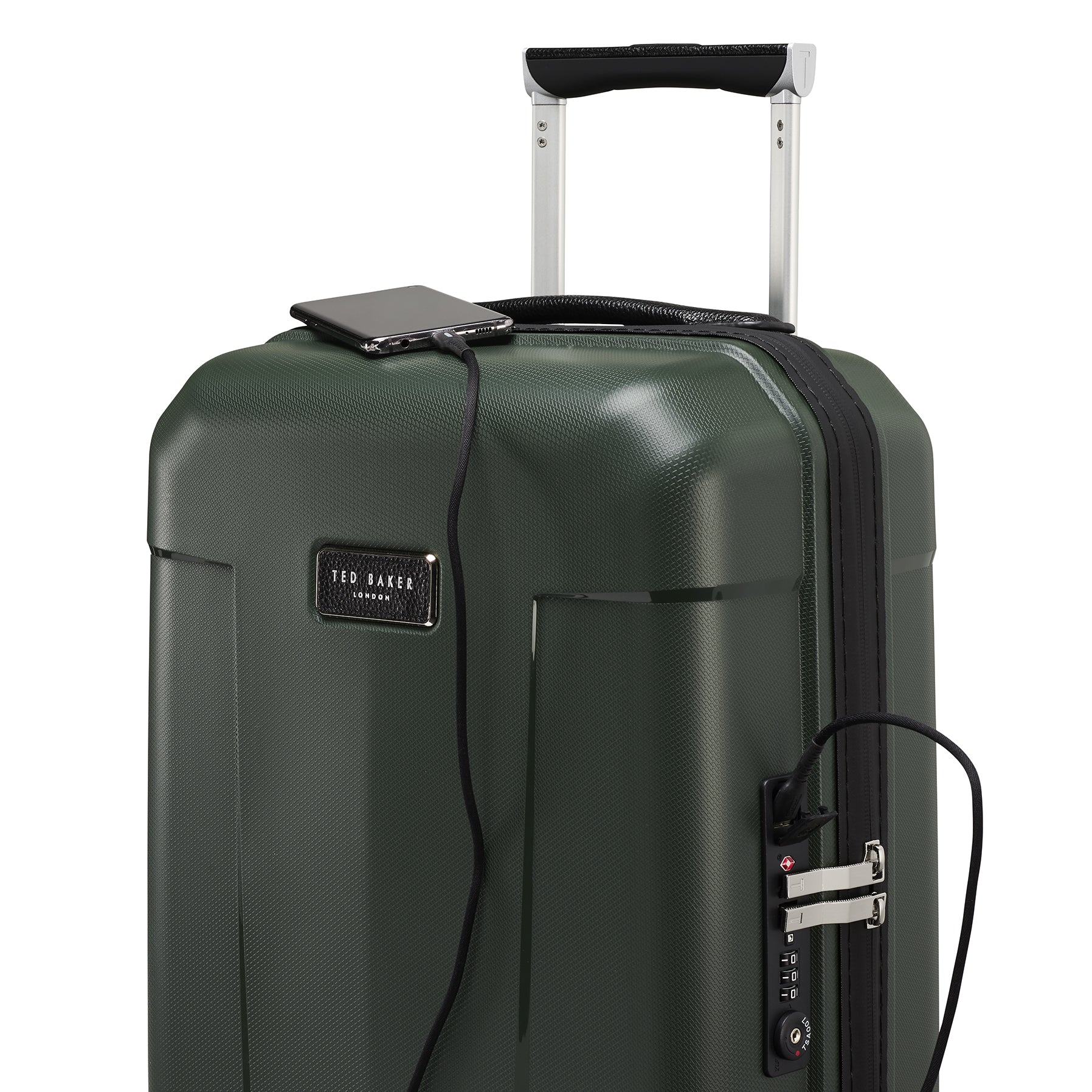 Ted Baker Flying Colours Hardside Trolley 4 Wheel Spinner, TSA Lock, Lightweight Suitcase, Men and Women ( Forest Green , 20-Inch Carry-On ) Forest Green 20 Inch Carry On U1