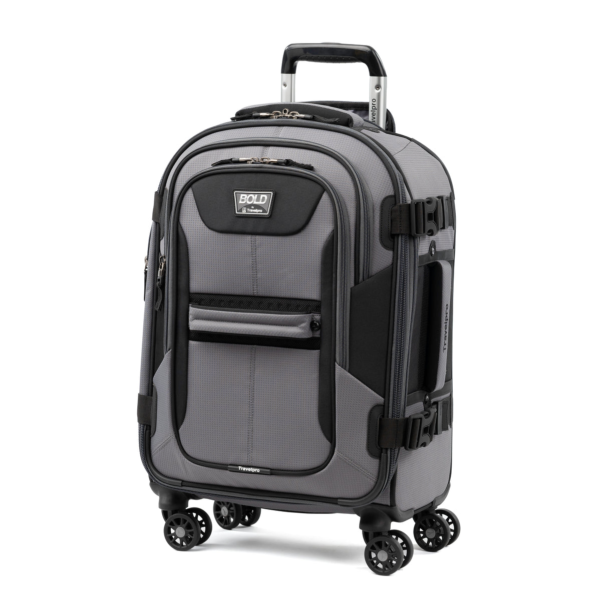 Travelpro Bold-Softside Expandable Luggage with Spinner Wheels ( Grey/Black , Carry-On 21-Inch ) Grey/Black Carry On 21 Inch U4