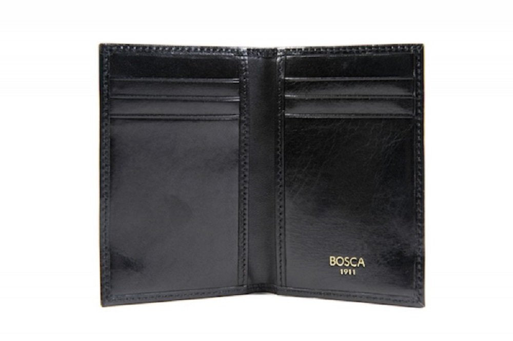 Bosca Men's Genuine Leather 8 Pocket Credit Card Case ( Black Leather , One Size ) Black Leather One Size U2