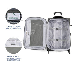 Travelpro Maxlite 5 Softside Expandable Upright 2 Wheel Luggage, Lightweight Suitcase, Men and Women Shadow Grey Carry On 22 Inch U10