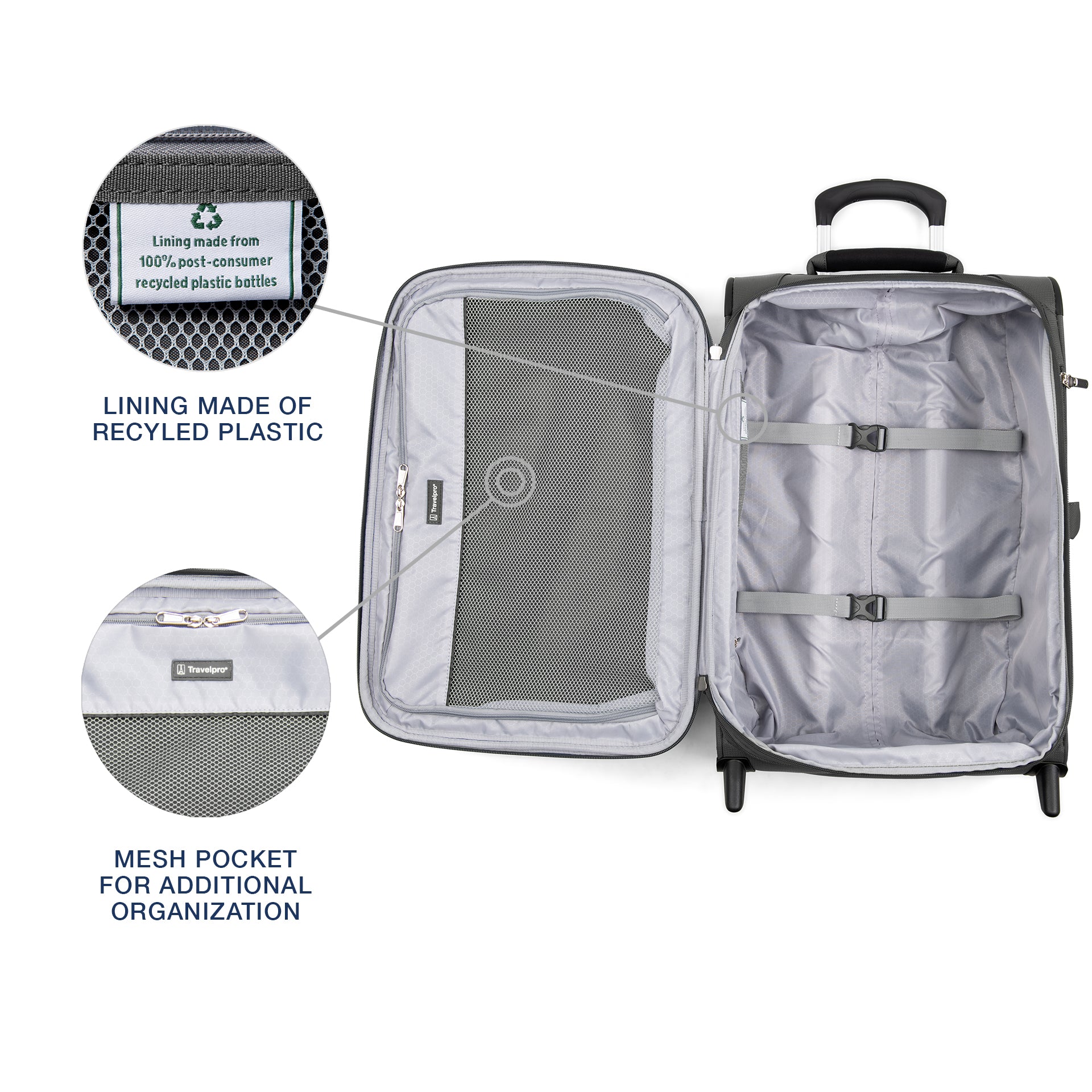 Travelpro Maxlite 5 Softside Expandable Upright 2 Wheel Luggage, Lightweight Suitcase, Men and Women ( Shadow Grey , Carry-on 22-Inch ) Shadow Grey Carry On 22 Inch U23