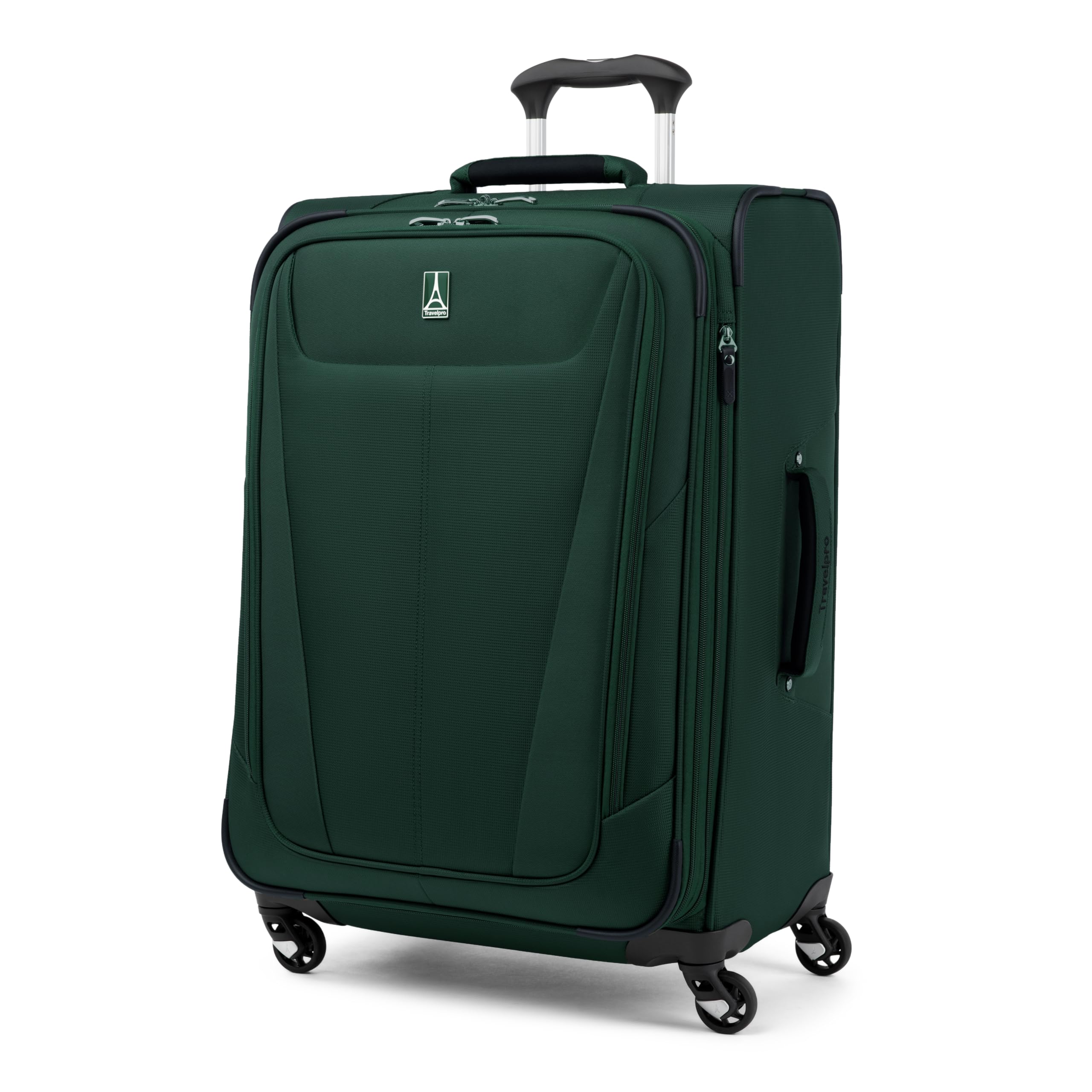 Travelpro Maxlite 5 Softside Expandable Luggage with 4 Spinner Wheels, Lightweight Suitcase, Men and Women ( Green Forest , Checked-Medium 25-Inch ) Green Forest Checked Medium 25 Inch U11