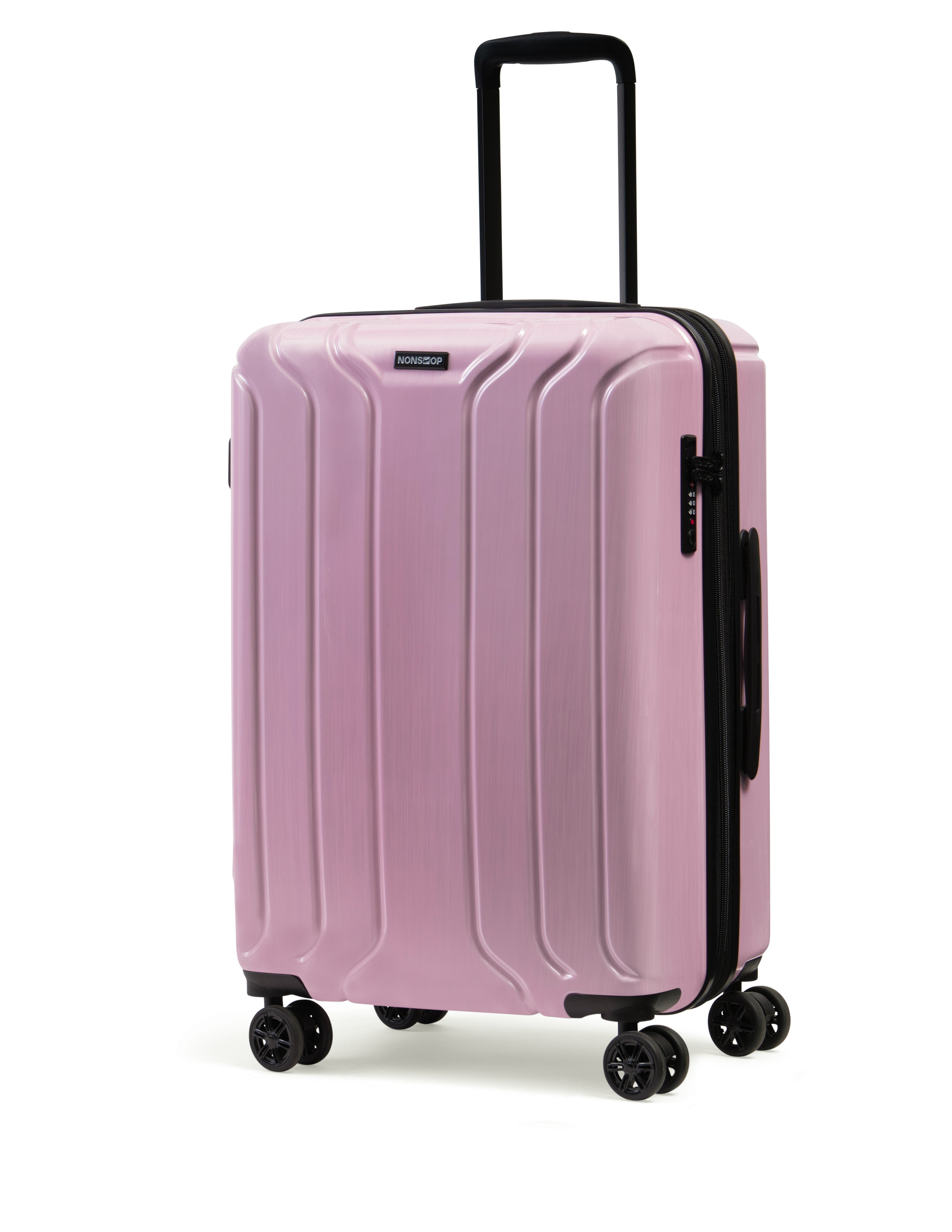 NONSTOP New York Elite Luggage Expandable Lightweight Spinner Wheels hard side shell Travel Suitcase Set, TSA Lock, Double USB Port, 3 packing cubes ( Blush Pink , 3-piece Set (20/24/28) ) Blush Pink 3 Piece Set 20 24 28 U6