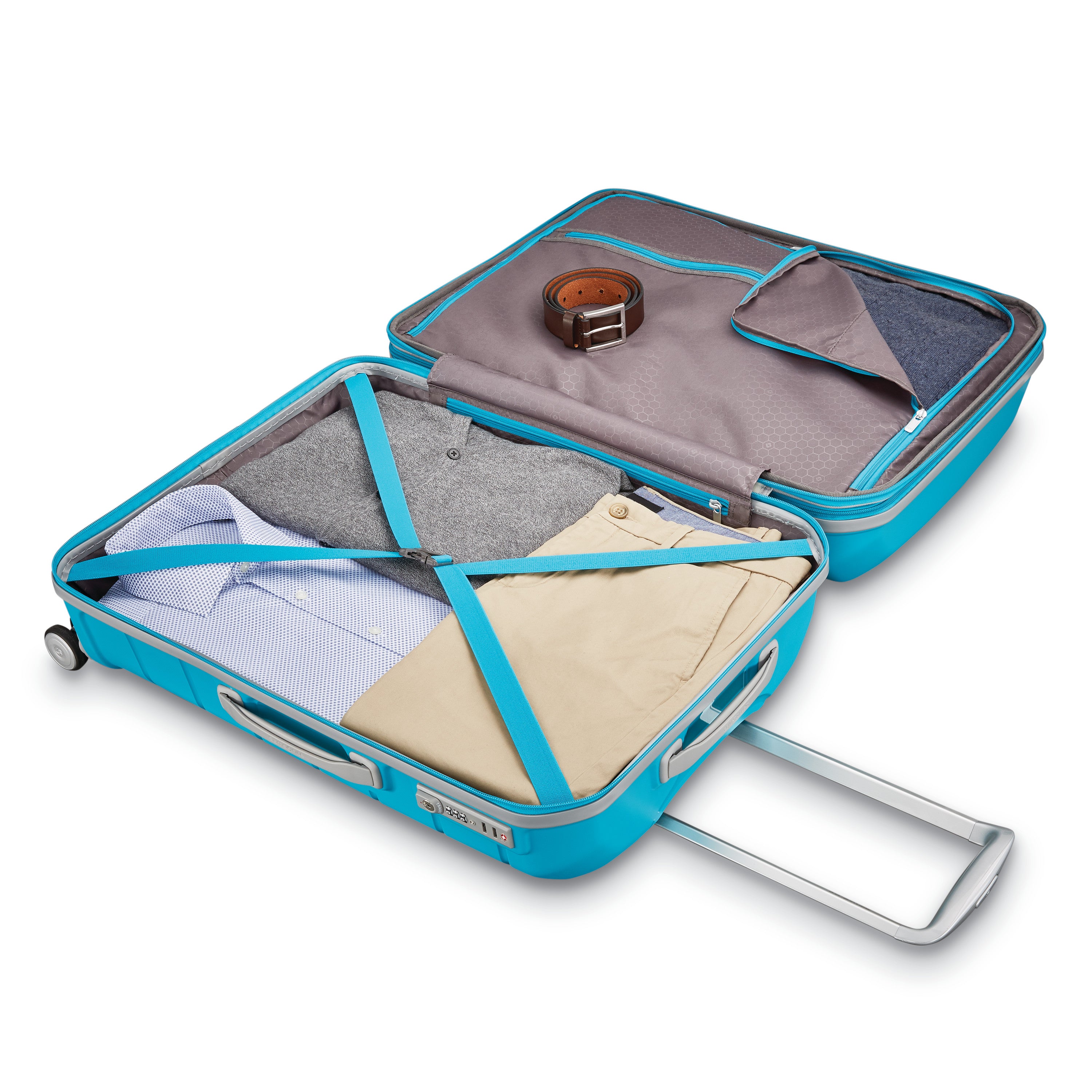 Samsonite Freeform Hardside Expandable with Double Spinner Wheels ( Ocean Blue , Checked-Large 28-Inch ) Ocean Blue Checked Large 28 Inch U1