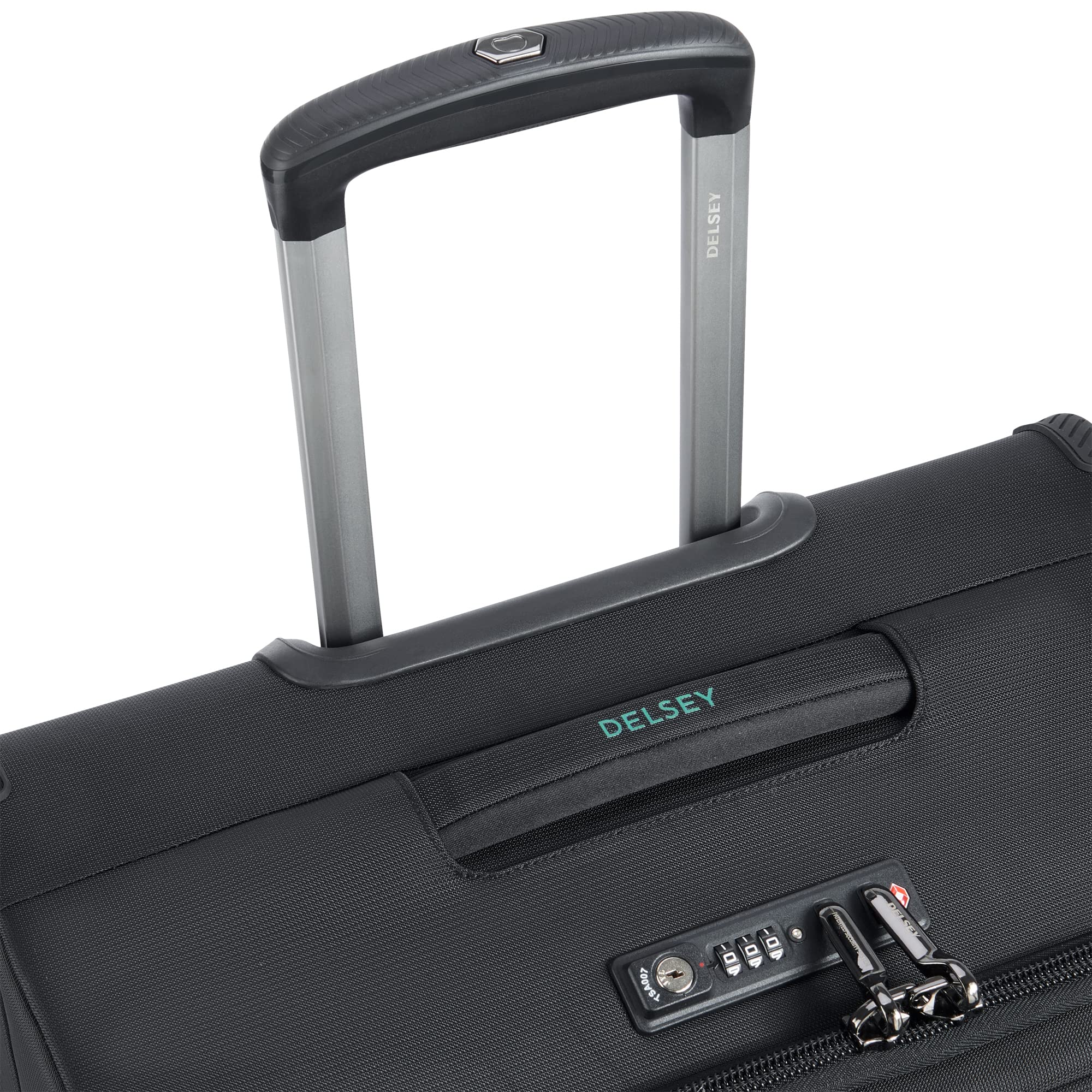 DELSEY Paris Helium DLX Softside Expandable Luggage with Spinner Wheels ( Black , Checked-Medium 25 Inch ) Black Checked Medium 25 Inch U2