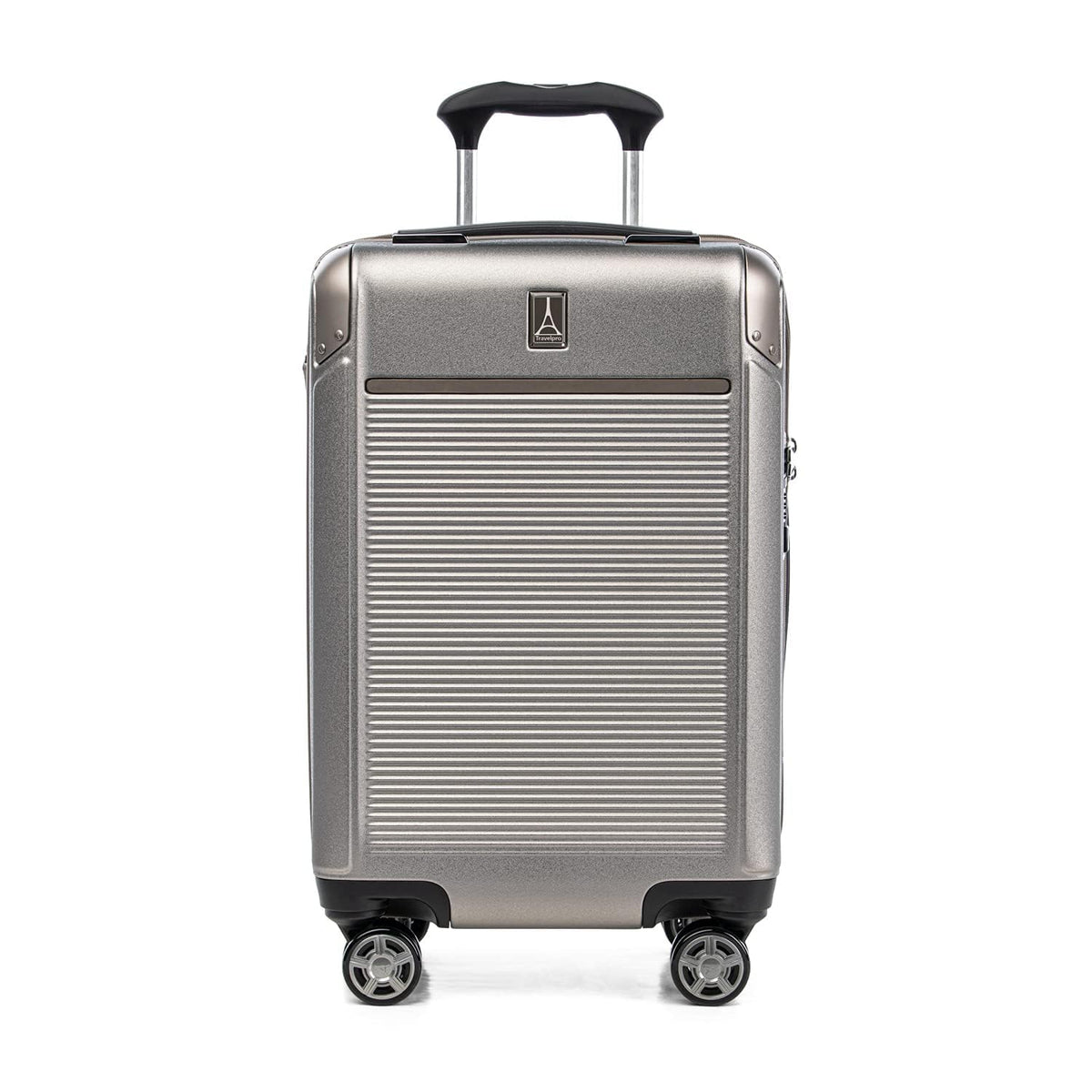 Travelpro Platinum Elite Hardside Expandable Spinner Wheel Luggage TSA Lock Hard Shell Polycarbonate Suitcase ( Metallic Sand , Checked- Medium 25-Inch ) Metallic Sand Checked Medium 25 Inch U2